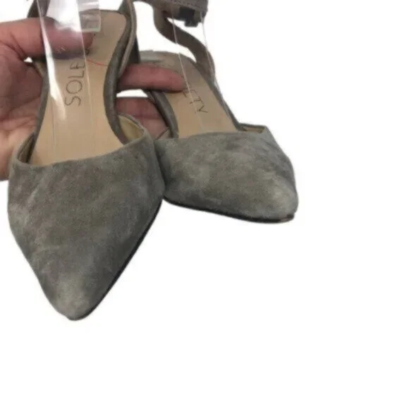 Sole Society | Women's Sandal Taupe Suede Heels Size 8 - Picture 4 of 13